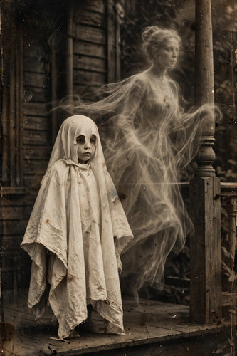 Child ghost sheet floating - child,